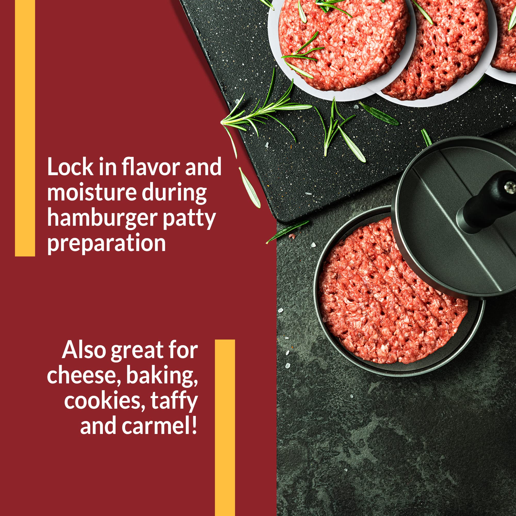 Reli Hamburger Patty Paper versatile for grilling, baking, and candy wrapping.