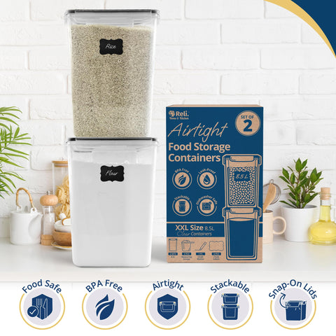 Reli reusable labels and marker for easy pantry organization and labeling.