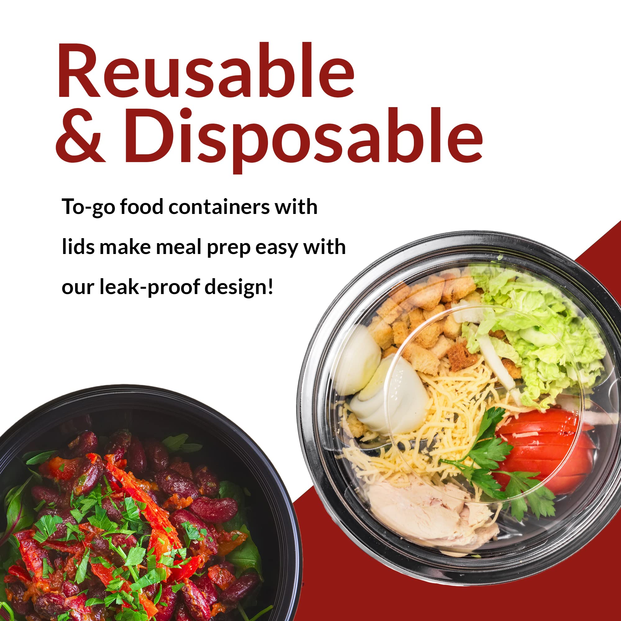 Reli black storage bowls, durable reusable design for long-term use.