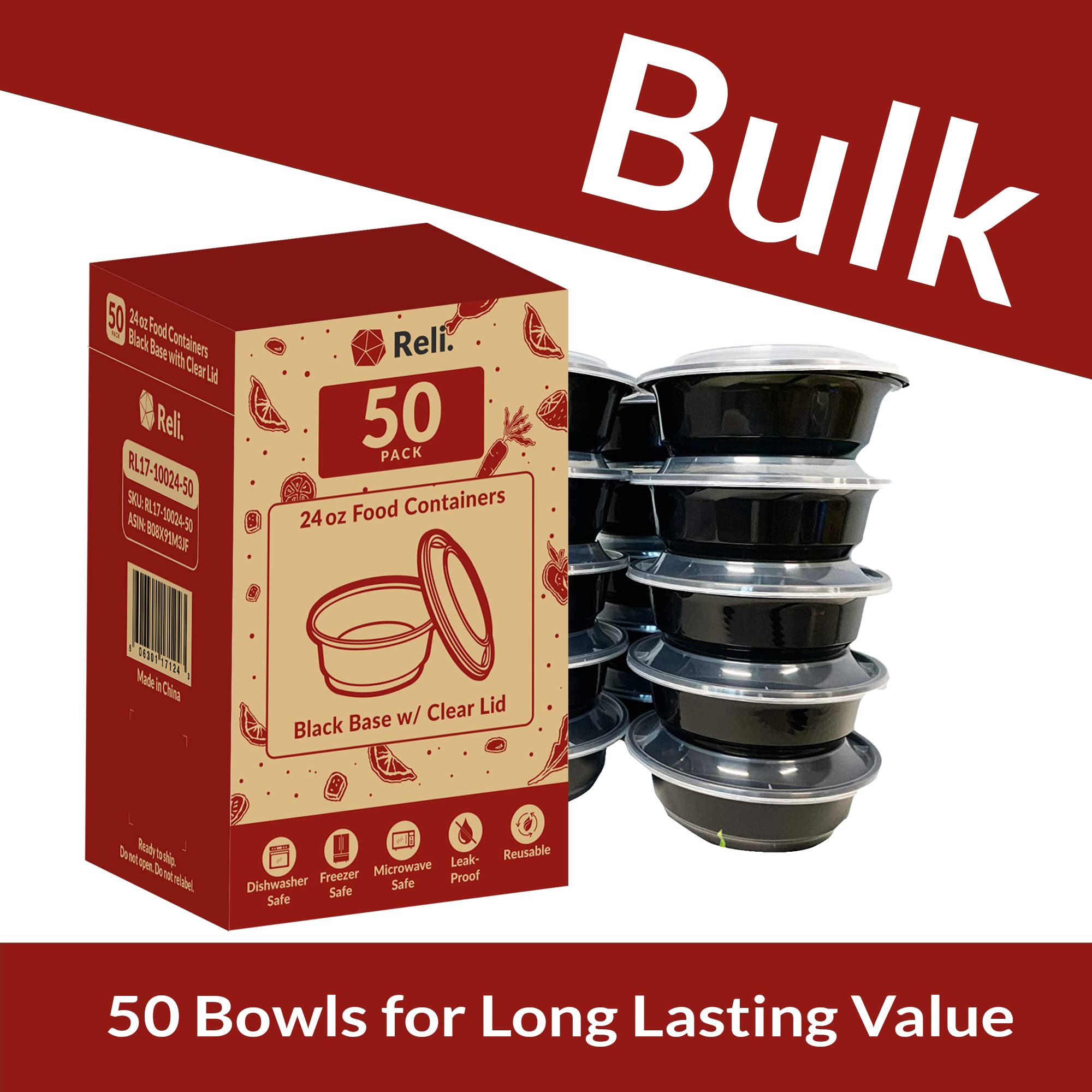 Reli meal prep bowls microwave safe for quick reheats.