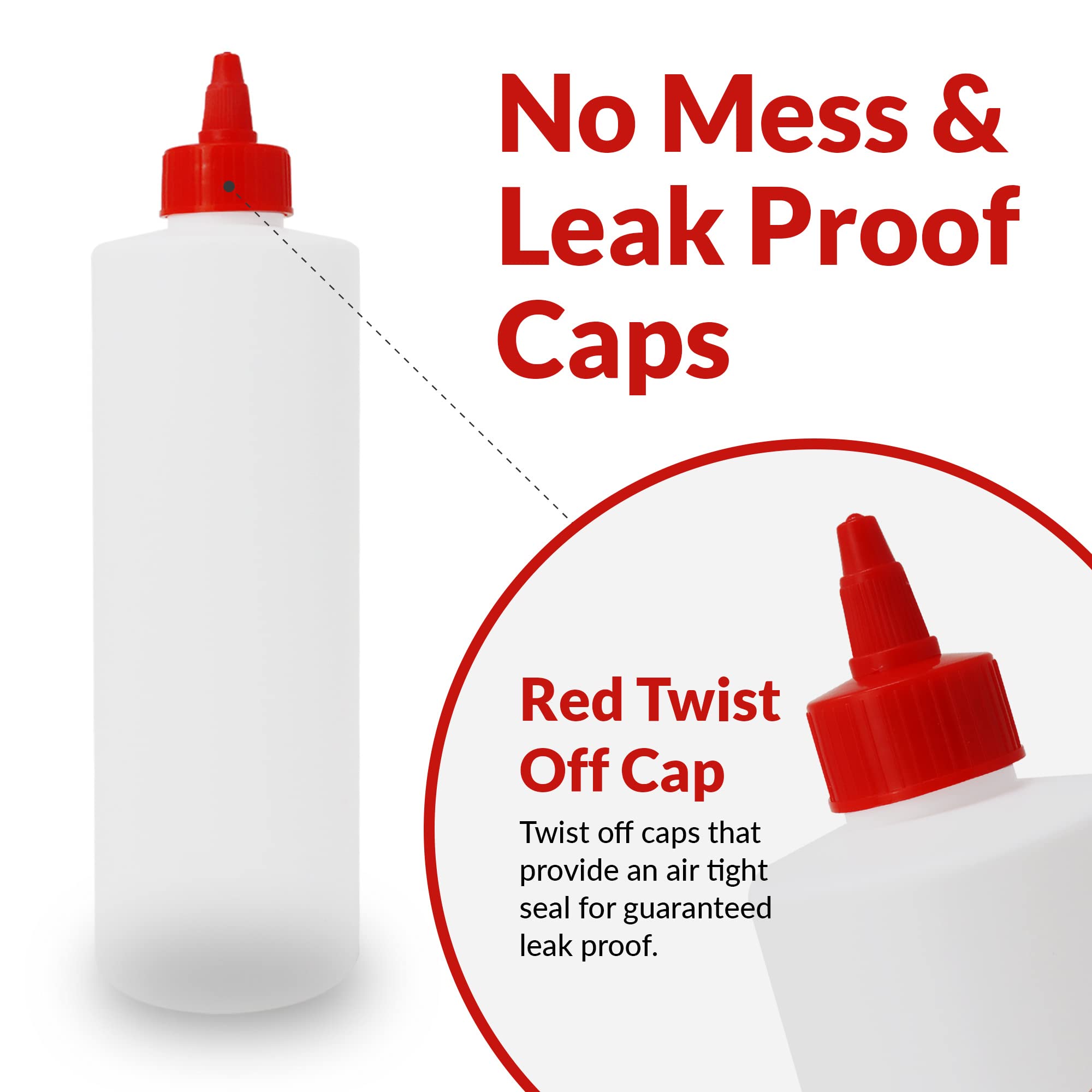 Reli sauce bottles with red twist cap enable precise dispensing and control