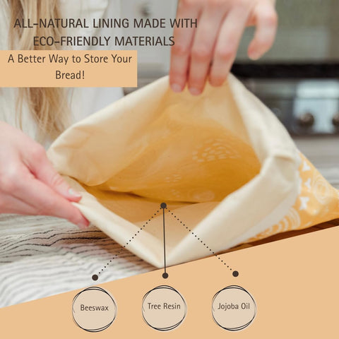 Reliable Rhodes beeswax lining close-up with breathable protection for bread.