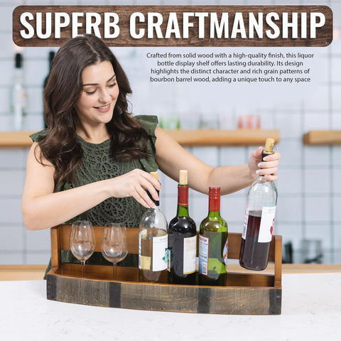 RELODECOR solid wood construction emphasizing durability and stability for bottles.