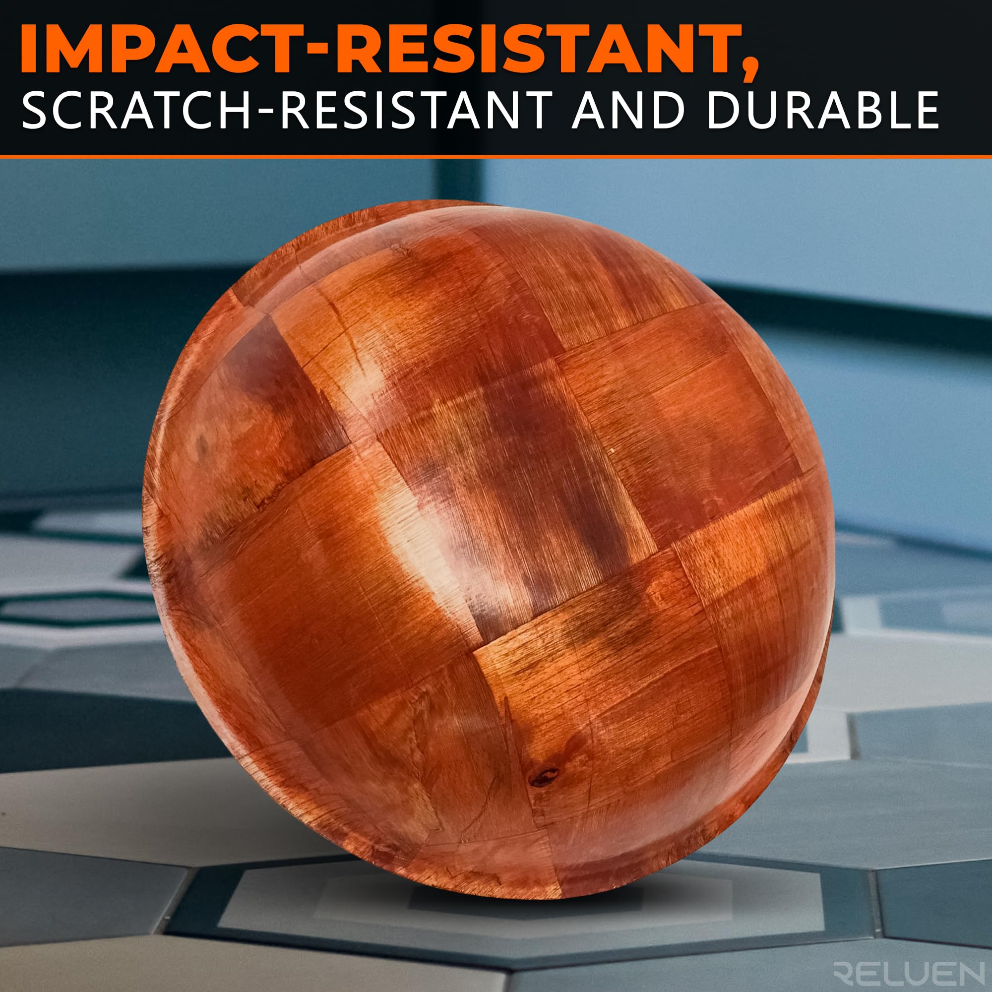 Reluen rustic wood grain bowls add natural warmth to tables.
