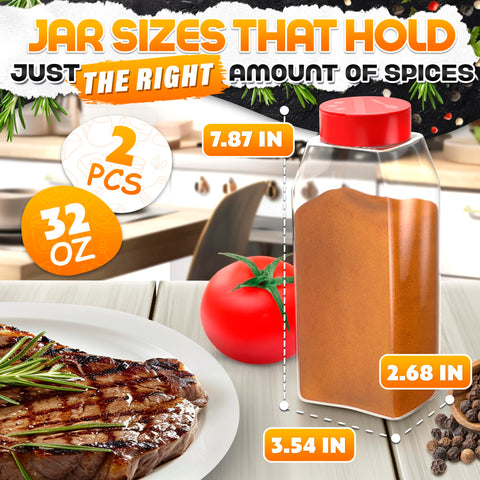 Reluen spice containers with dual shake lids for precise dispensing.