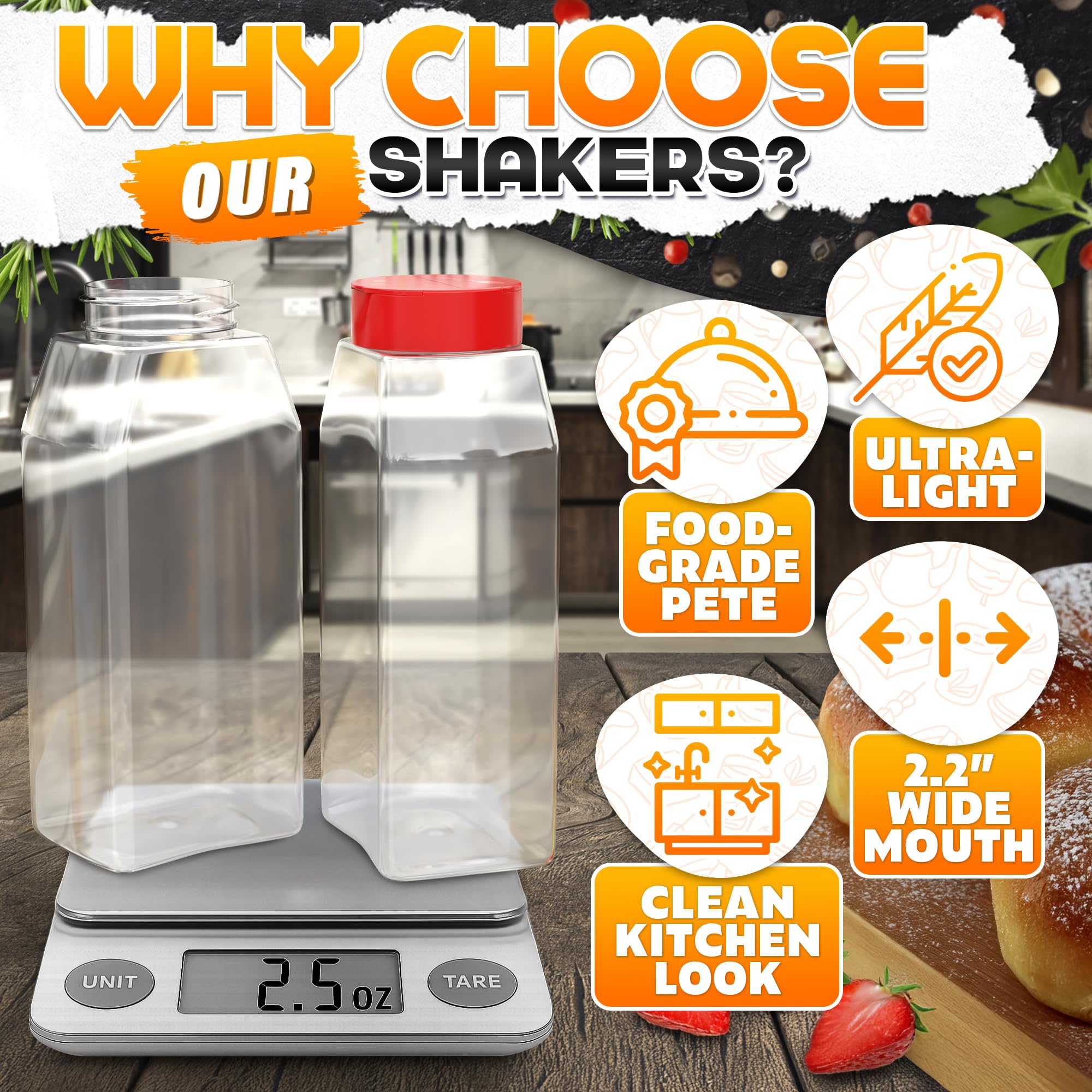 Reluen transparent spice shaker helps you see spices clearly.