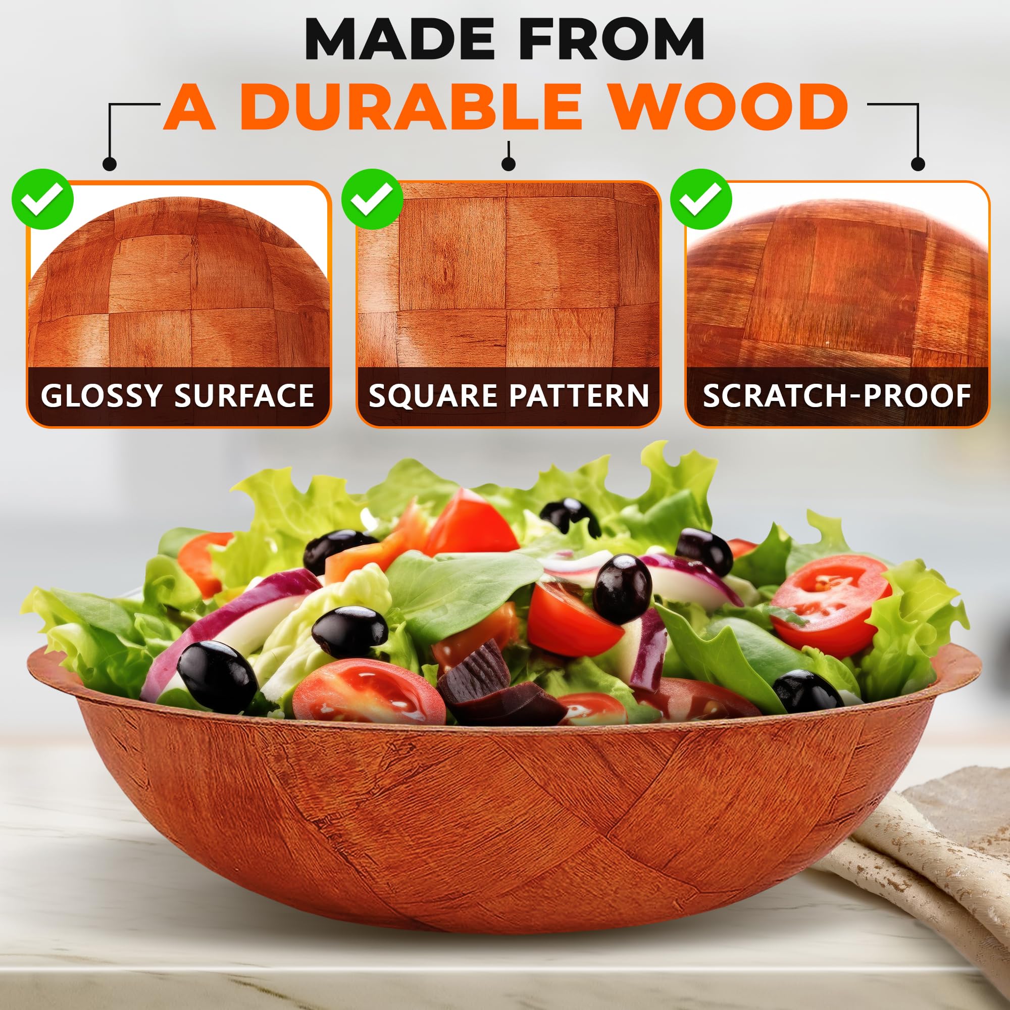 Reluen wooden bowl pasta serving for family dinners and casual meals.