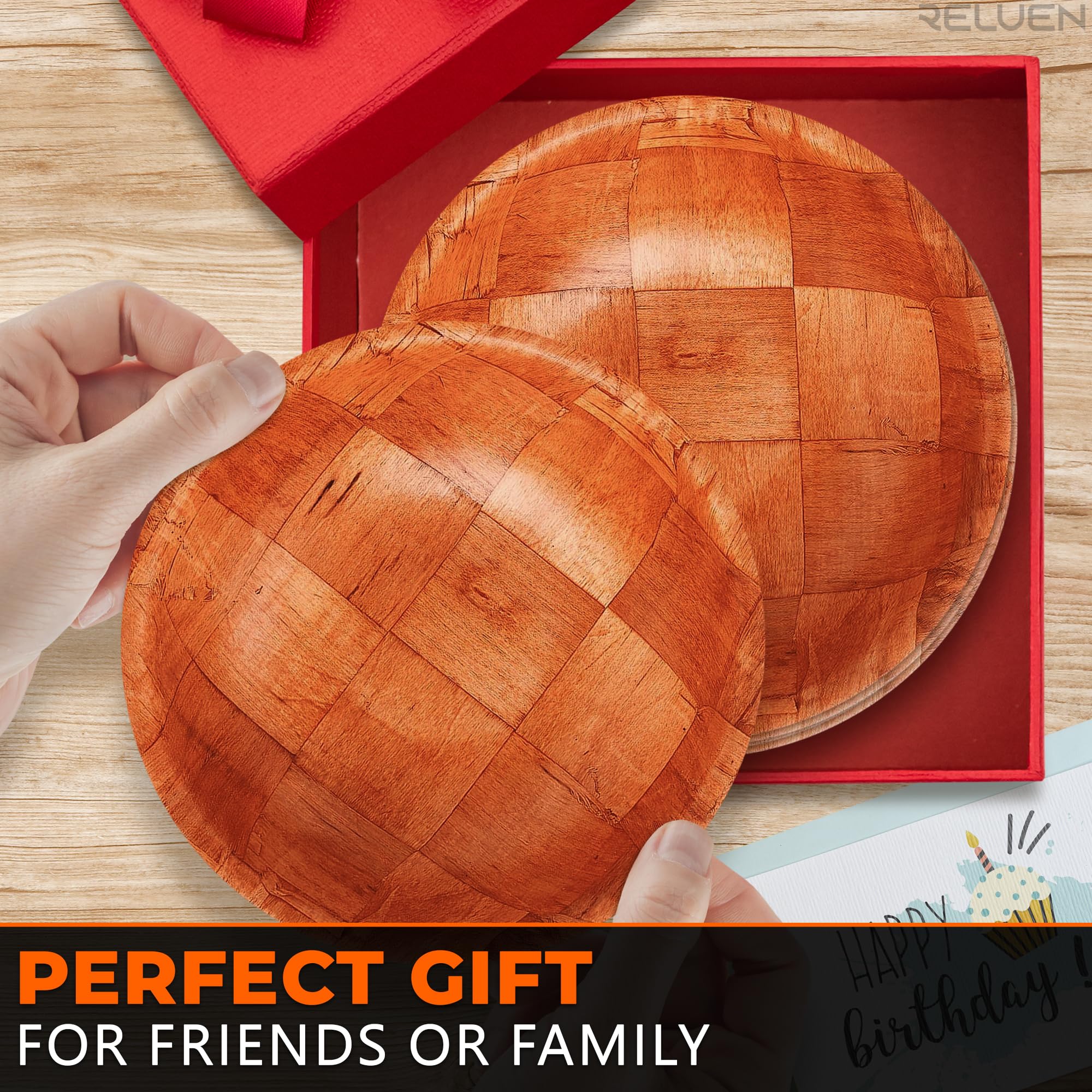 Reluen wooden bowls for wedding dinner table styling.