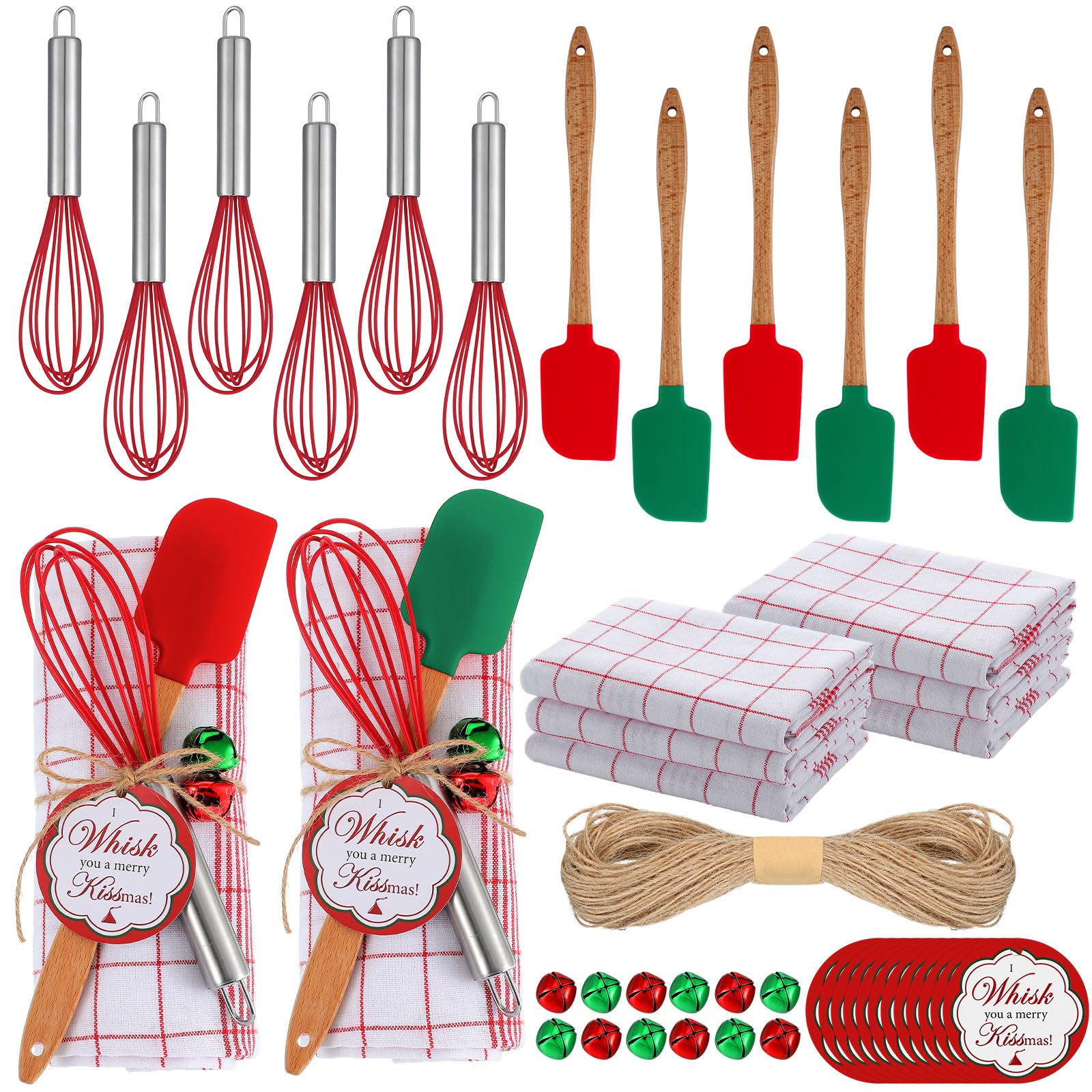 Remerry Christmas whisk-spatula set for festive baking and batter mixing.