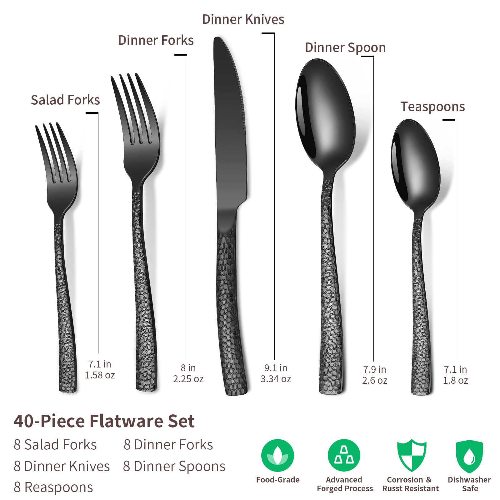 Remoxye hammered dinner forks showcase sturdy construction for family dining