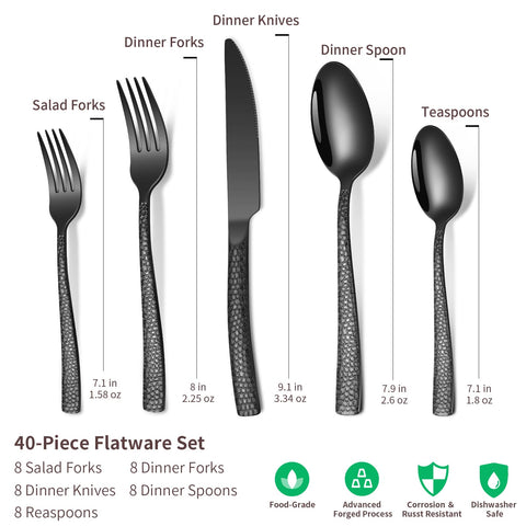 Remoxye hammered dinner forks showcase sturdy construction for family dining