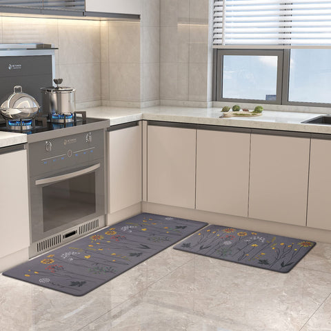 Rempry colorful flowers kitchen rug 29-inch design fits tighter spaces with support