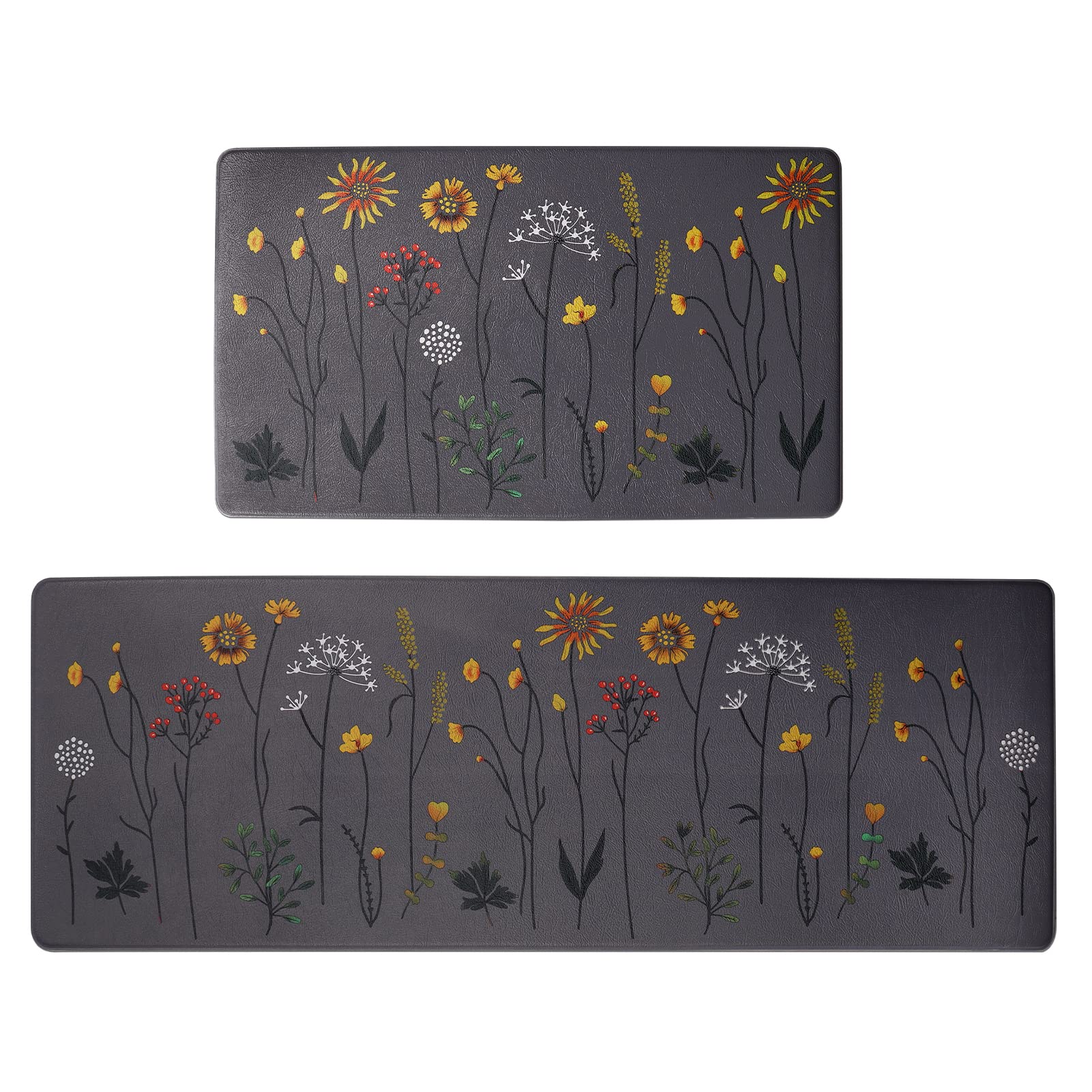Rempry colorful flowers kitchen rug 47-inch design adds vibrant decor and standing comfort