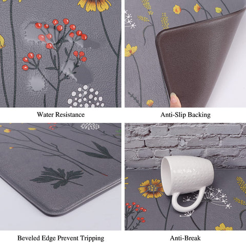 Rempry cushioned anti-fatigue kitchen mat supports posture during long tasks