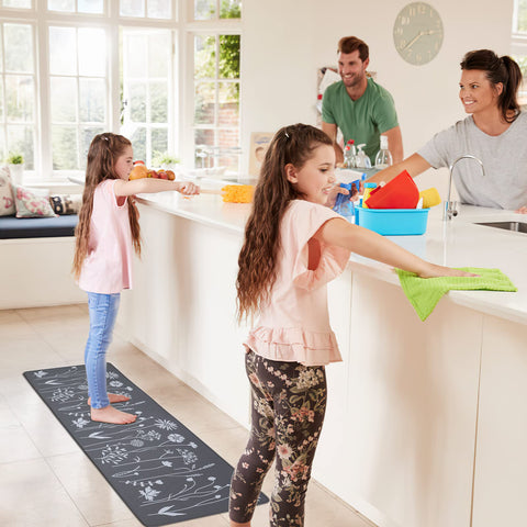 Rempry waterproof non-slip kitchen mat stays in place while cooking