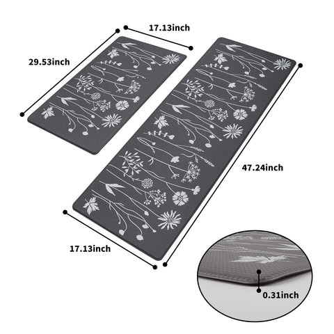 Rempry 17x47 grey rectangular mat for spacious kitchen comfort