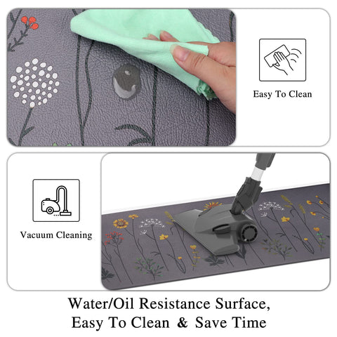 Rempry waterproof easy-clean kitchen rug resists spills for simple upkeep