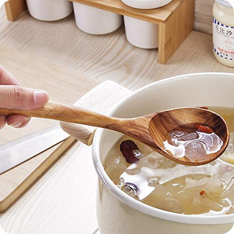 Renawe angled spatula in acacia wood for precise flipping
