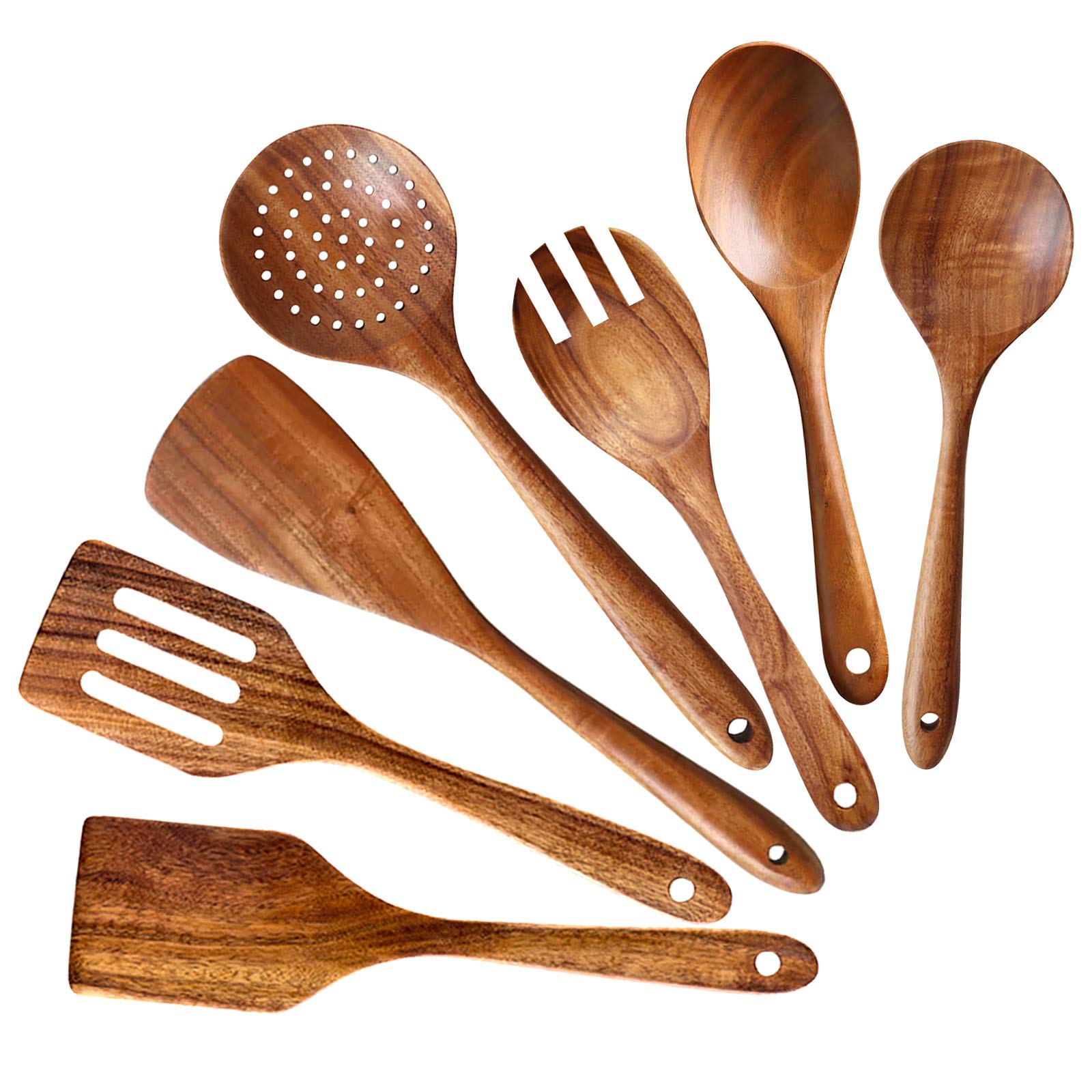 Renawe 7-piece acacia flat spatula for safe non-stick cooking