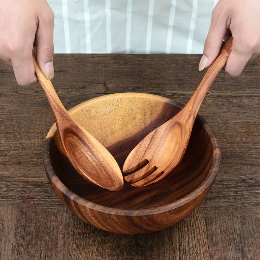Renawe acacia wooden slotted spatula for airflow and surface protection