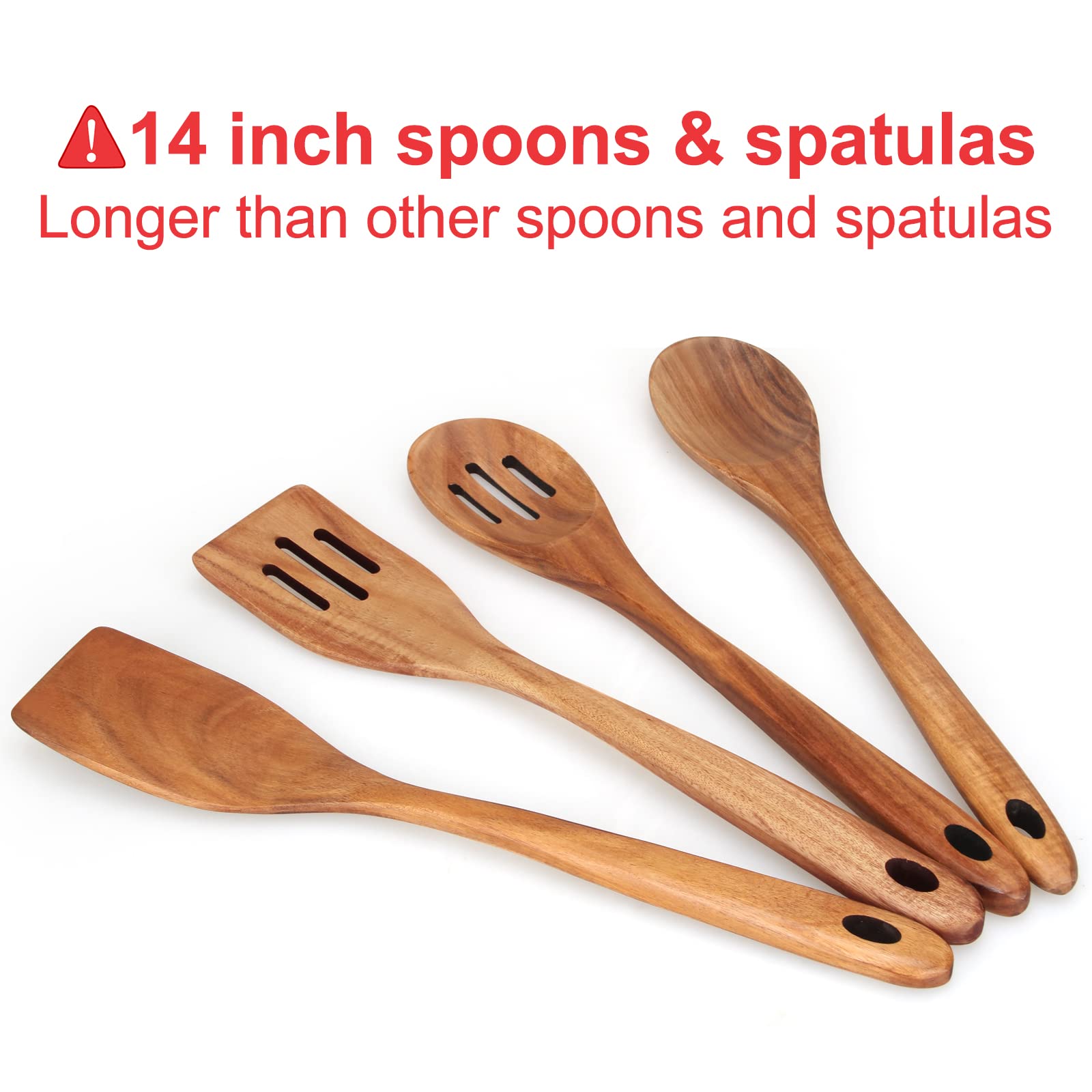 Renawe acacia wood slotted spoon for draining liquids while serving