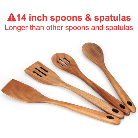 Renawe acacia wood slotted spoon for draining liquids while serving