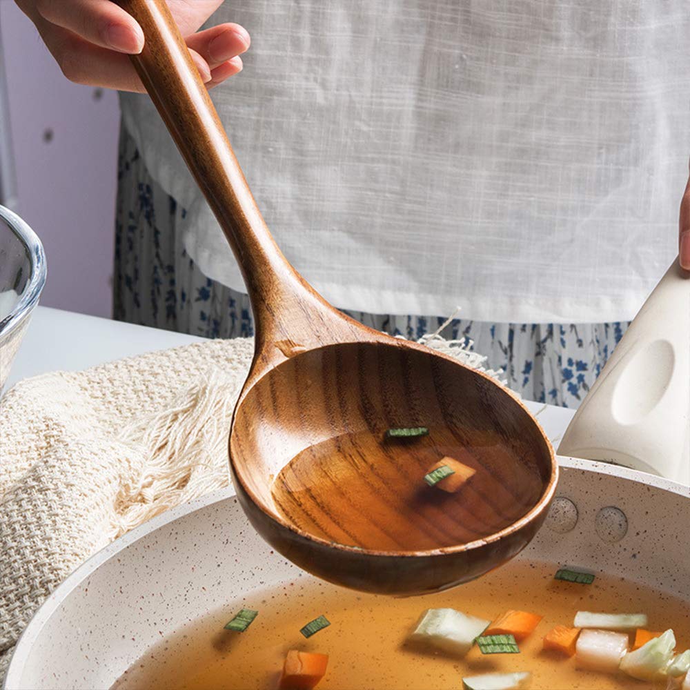 Renawe acacia wood spoon set, naturally durable and crack-resistant