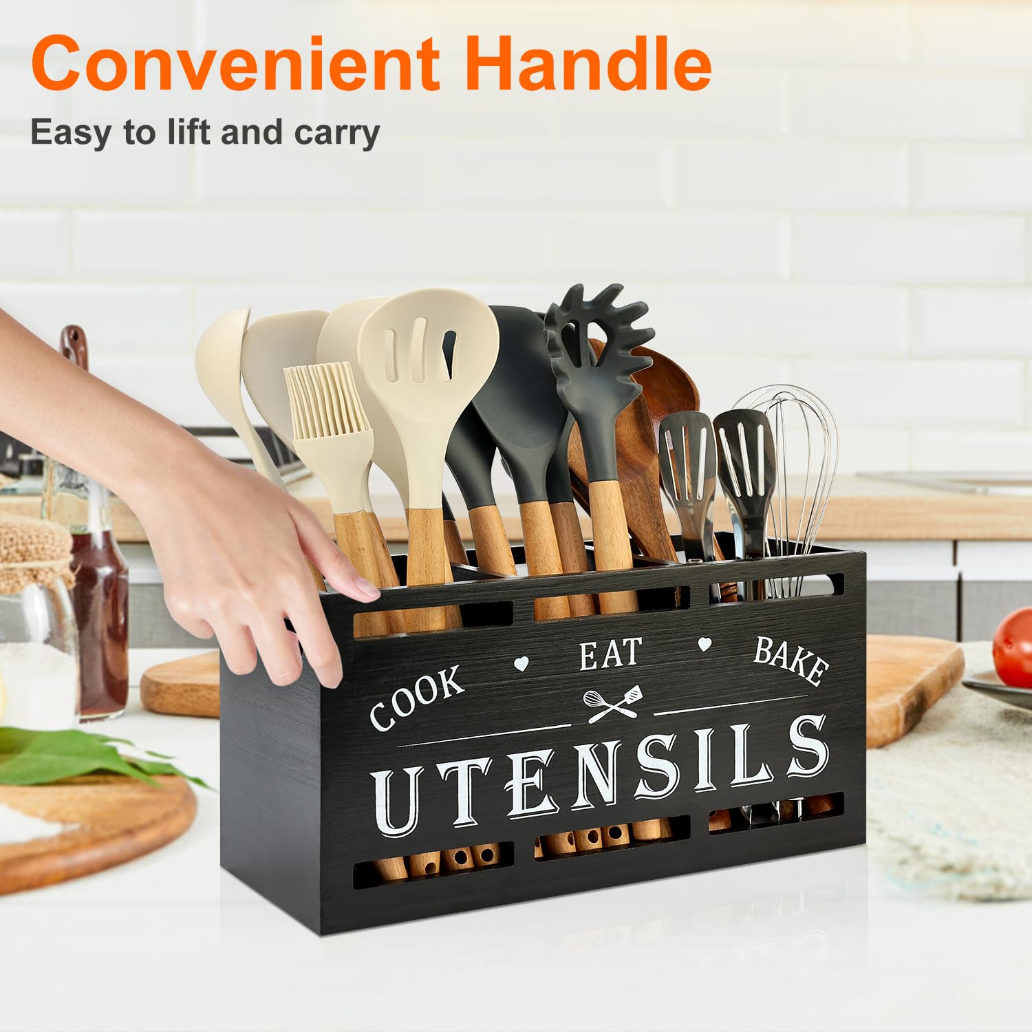 Renawe black farmhouse decor adds rustic charm to any kitchen.