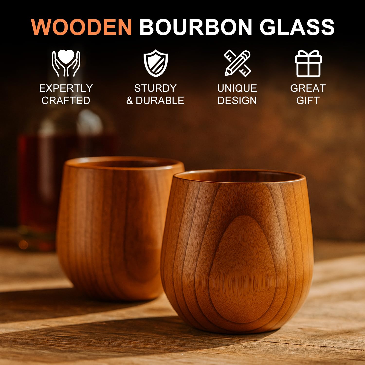 Renawe charred interior highlights the wood's rich texture for sipping