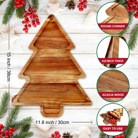 Renawe easy-clean acacia tray with smooth surface cleans quickly after entertaining.