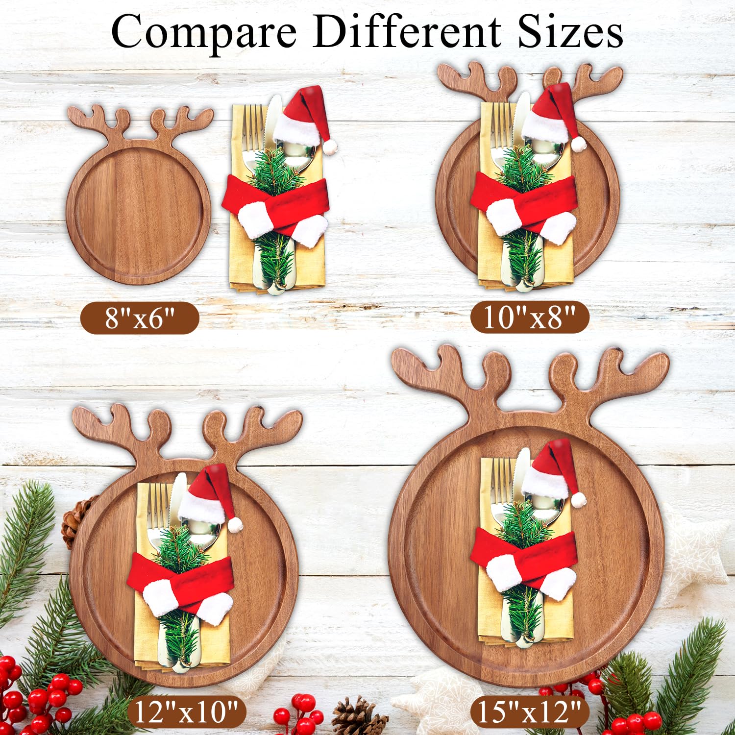 Renawe large acacia Christmas tray with cheese, elevates presentation for gatherings