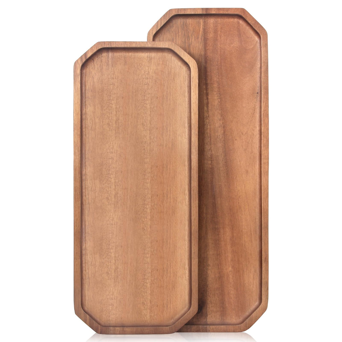 Renawe set of 2 acacia trays 16x6: sturdy centerpiece for fruit and cheese