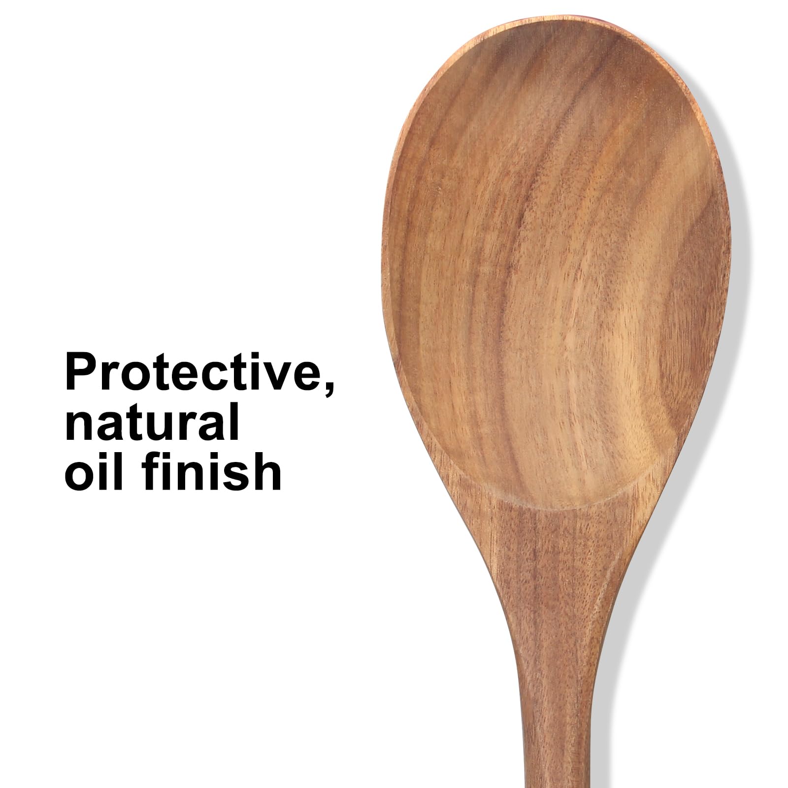 Renawe acacia spoons nonstick surface safe protect pans during cooking.