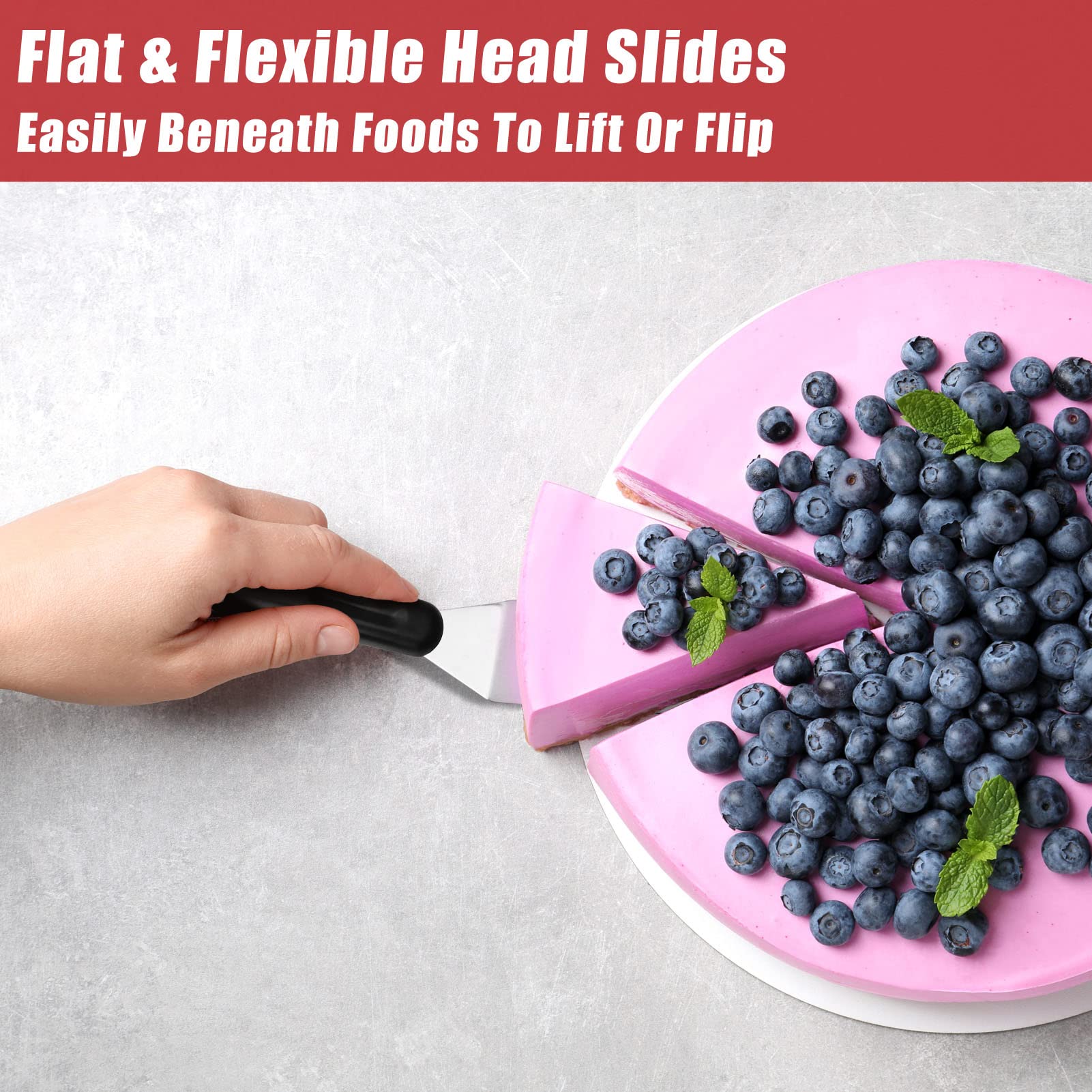 ReneeChef 3in1 kitchen spatula cut-and-flip for quick dessert prep