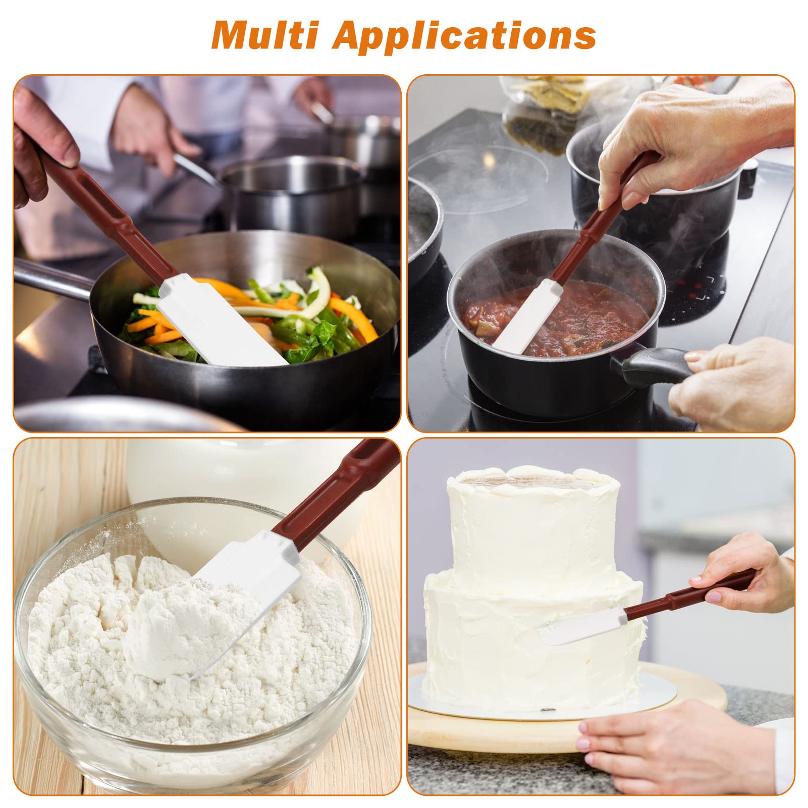 ReneeChef heat-resistant spatula tolerates up to 500°F during sautéing and scraping.