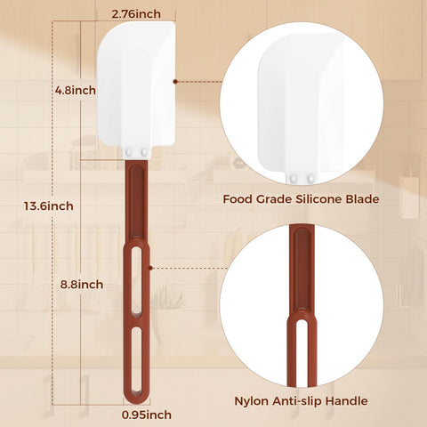 ReneeChef long-handle spatula 13-6 inch in use keeps hands away from heat