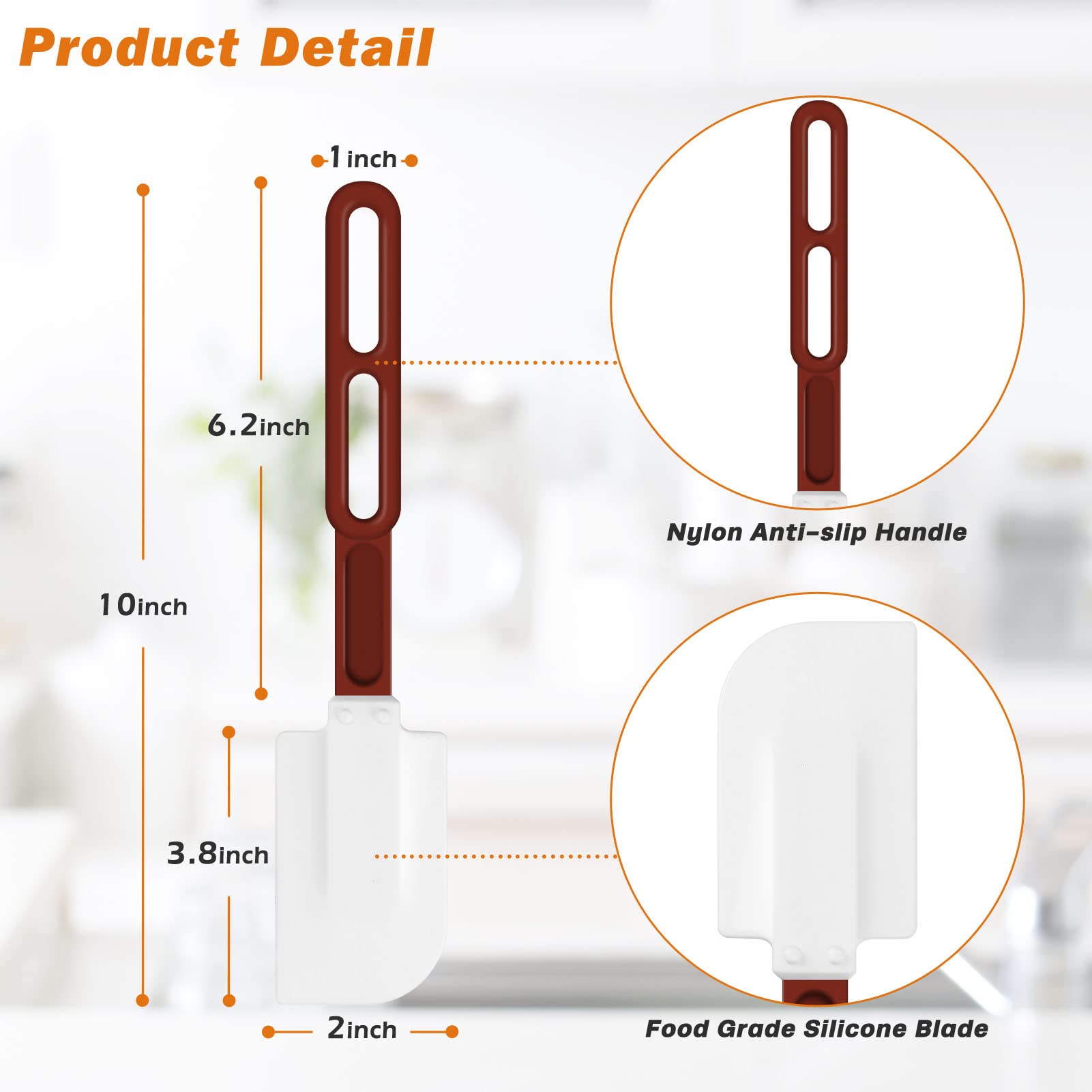ReneeChef long-handle spatula demonstrating safe distance from hot cookware.