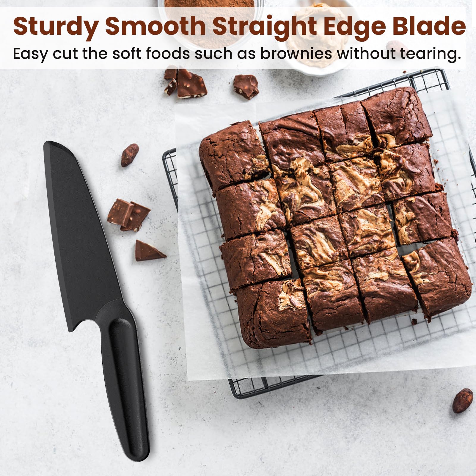 ReneeChef nylon knife slicing cheesecake for even, intact slices