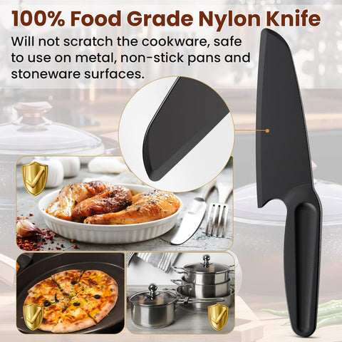 ReneeChef nylon knife safe for nonstick pans, preventing scratches