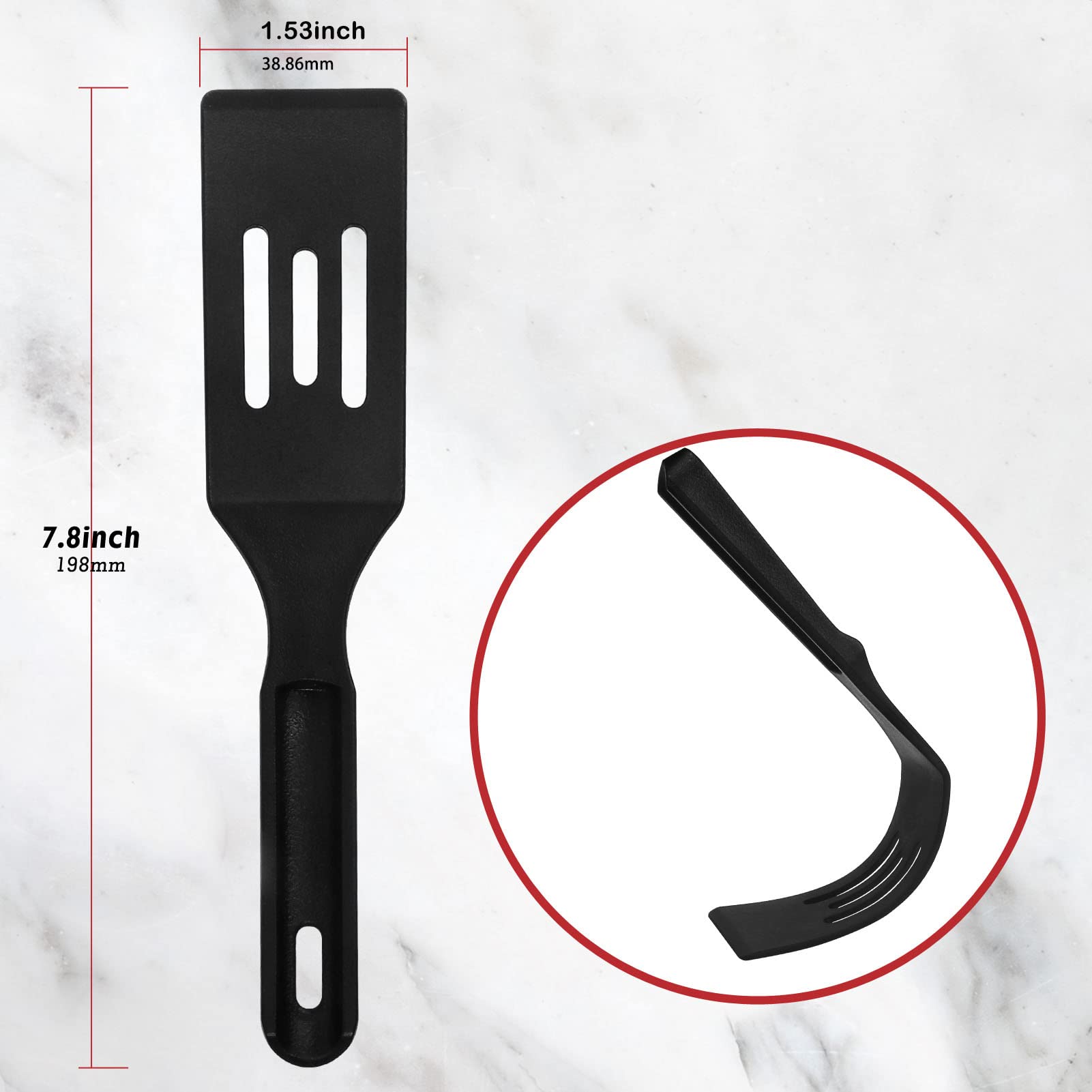 ReneeChef nylon spatula heat resistant up to 428 F for cooking
