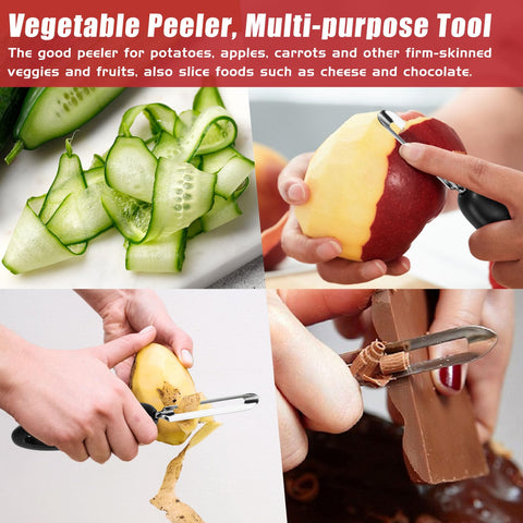 ReneeChef ergonomic soft-grip handle reduces fatigue during peeling.