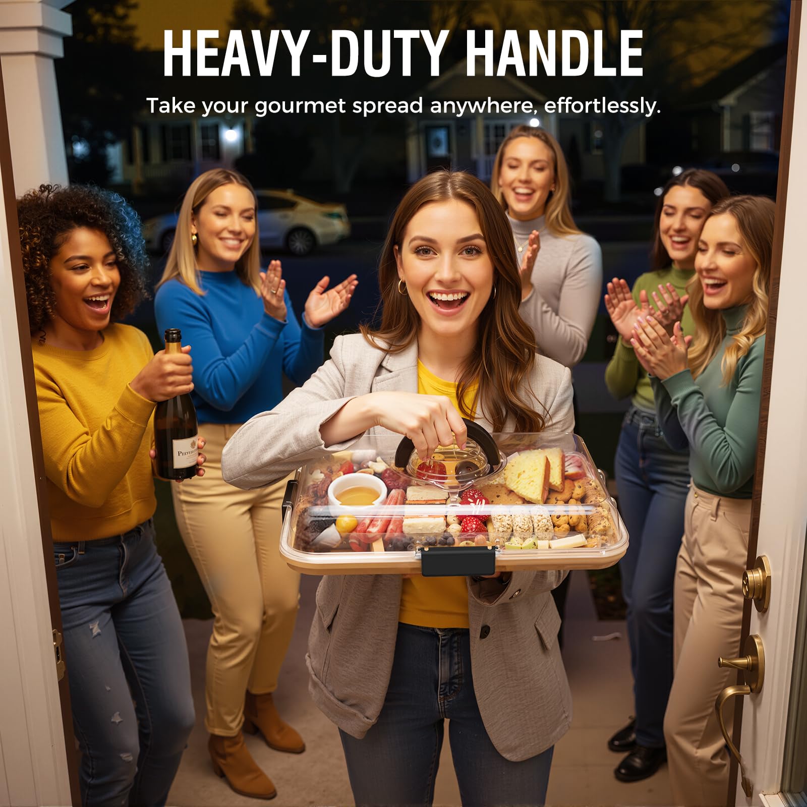 Renmxj 11x14-inch board offers ample space for snacks.