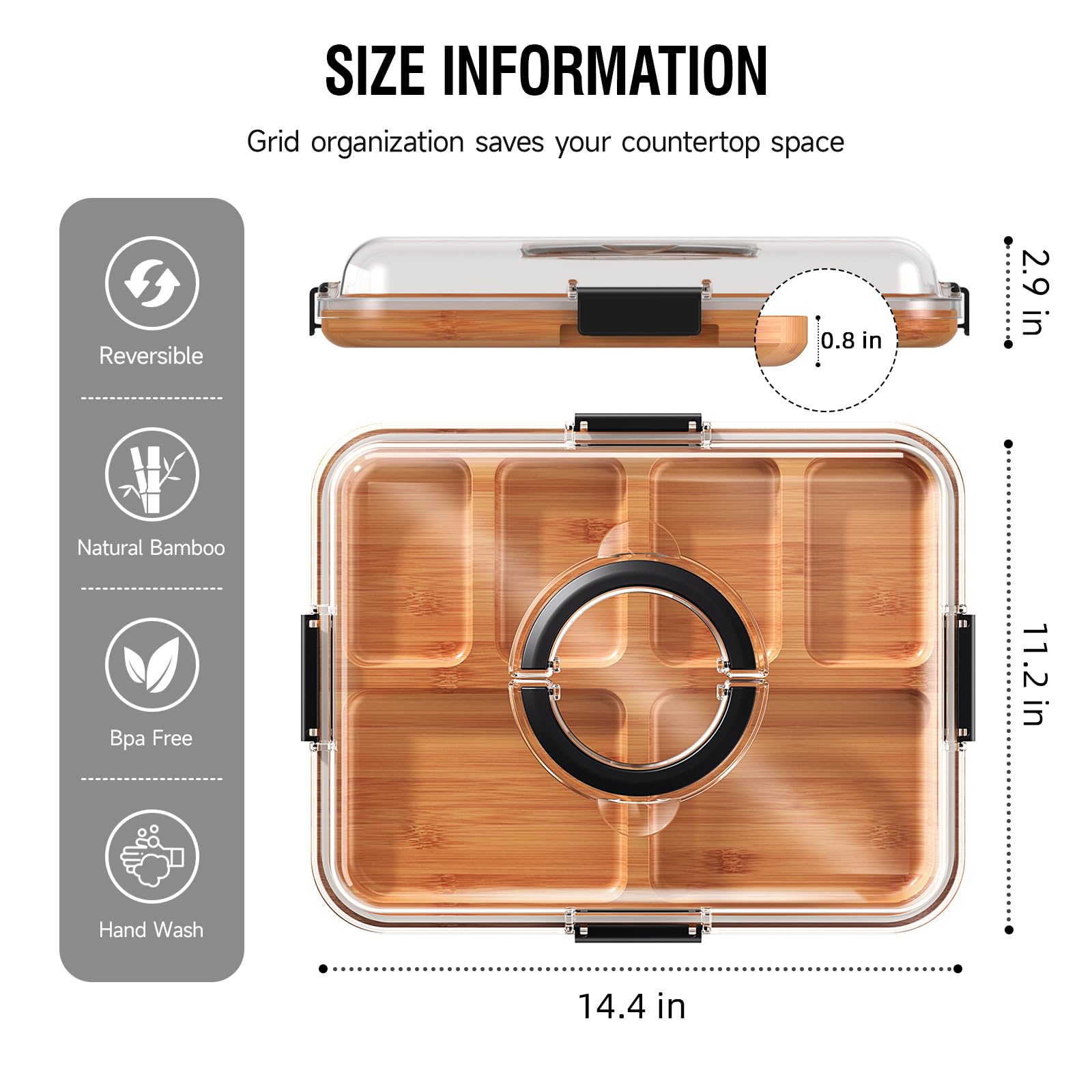 Renmxj lid with four buckles keeps contents secure during transport.