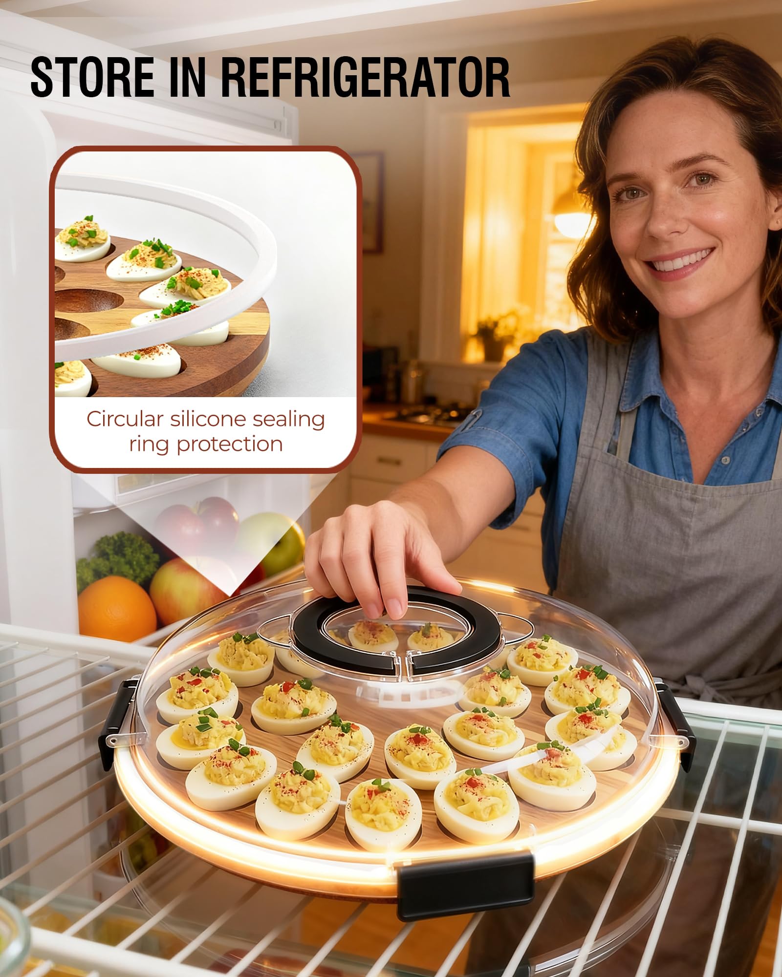 Renmxj deviled-egg-tray-dishwasher-safe-lid simplifies cleanup after serving.
