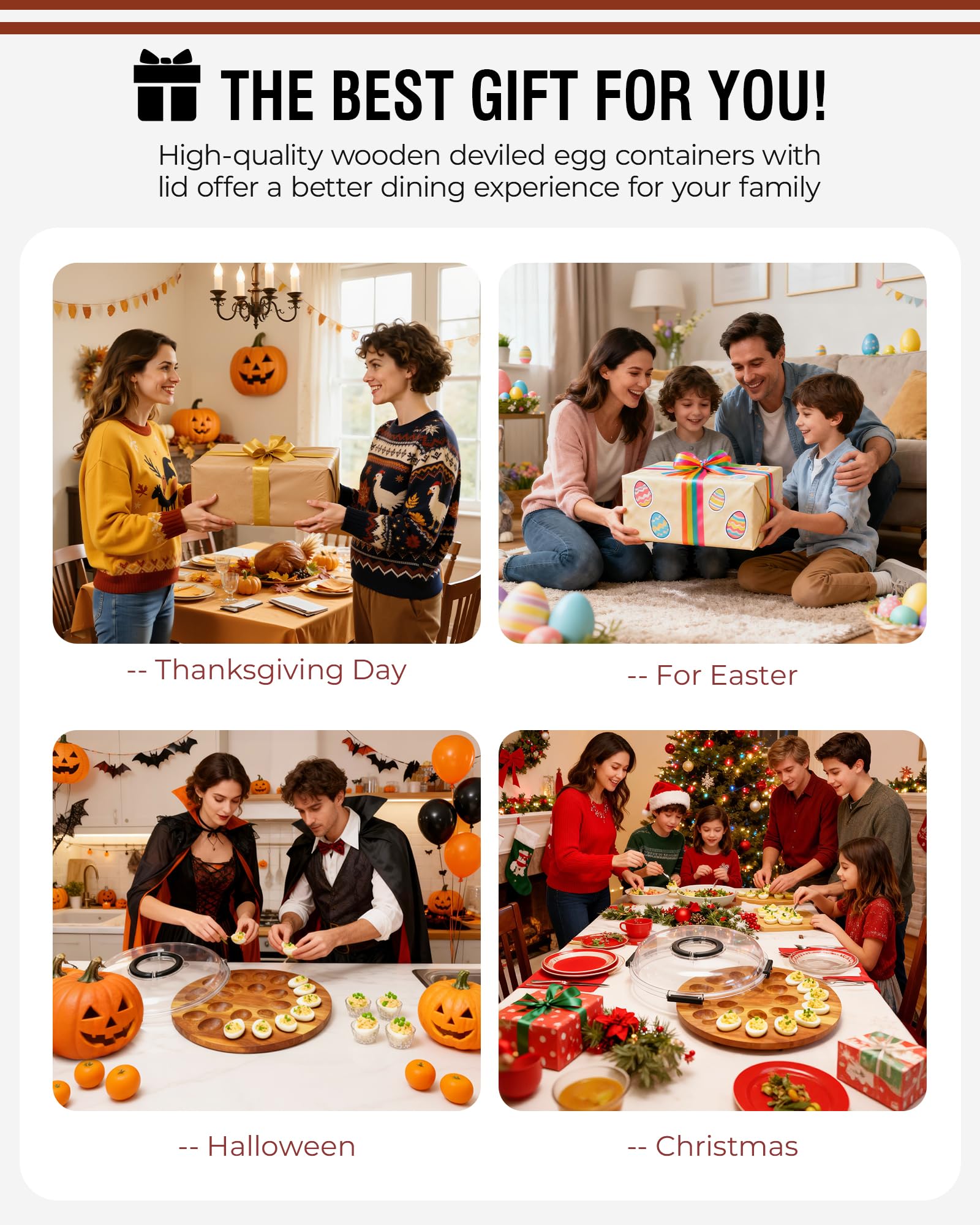 Renmxj deviled-egg-tray-home-kitchen-display fits on countertops for elegant meals.