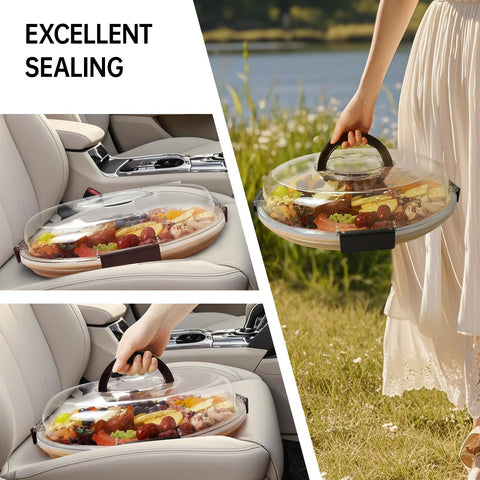 Renmxj shatter-resistant clear cover keeps foods fresh during transport.