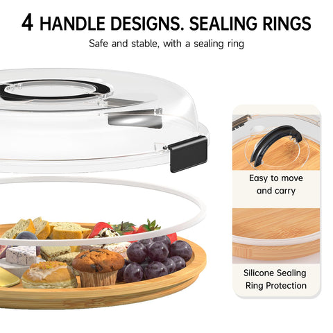 Renmxj five-compartment layout for presenting cheeses, fruits, and snacks neatly.