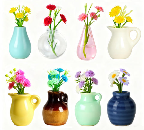 Renmxj mini ceramic vase magnet on fridge displaying small flowers