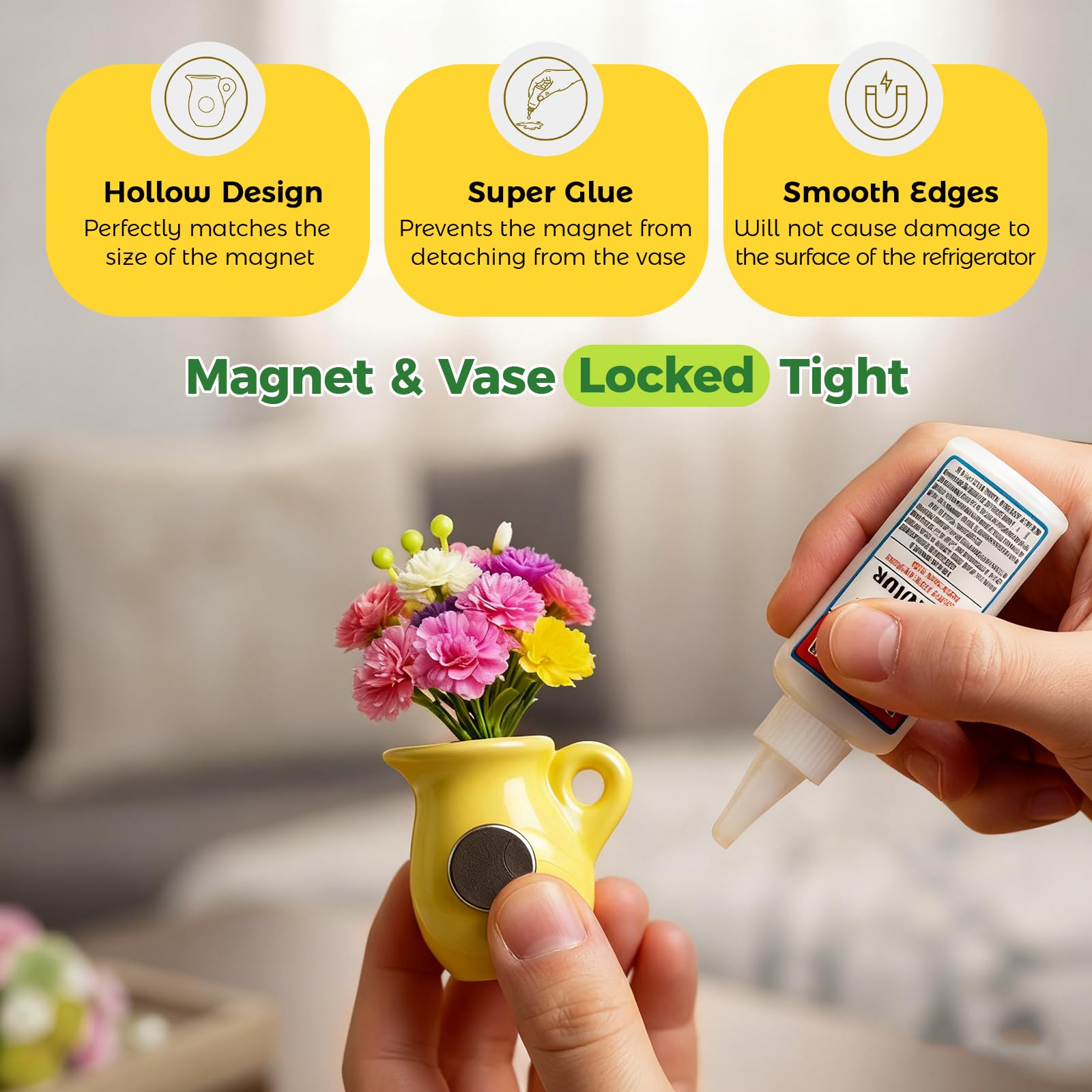 Renmxj mini ceramic vase magnet highlighting compact size