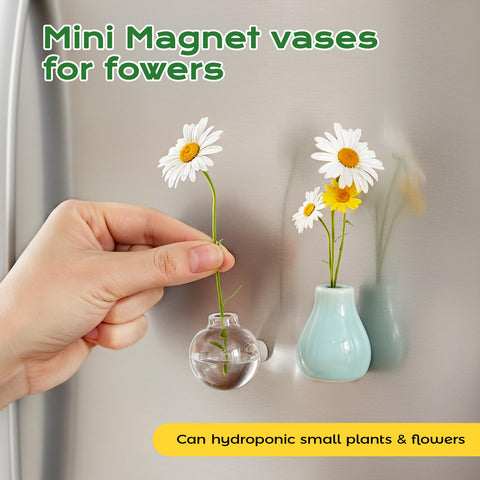 Renmxj vase magnet on fridge used for photos and reminders